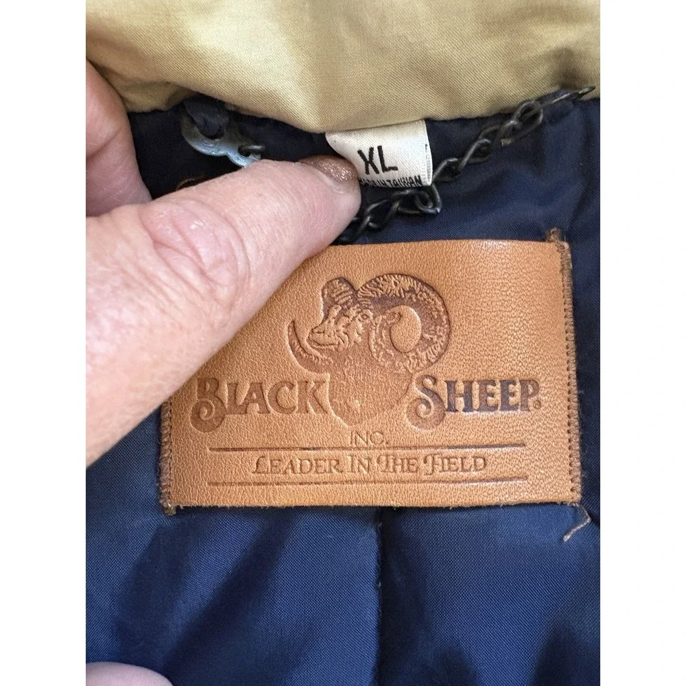 Vintage Black Sheep Brand Down Puffer Hunting Coat Jacket Field Tan Sz‎ XL Men's
